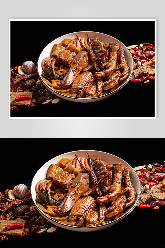 绝味鸭肉卤味美食摄影图片
