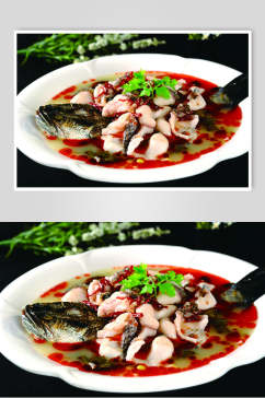 罗非鱼酸菜鱼美食摄影图片大全大图