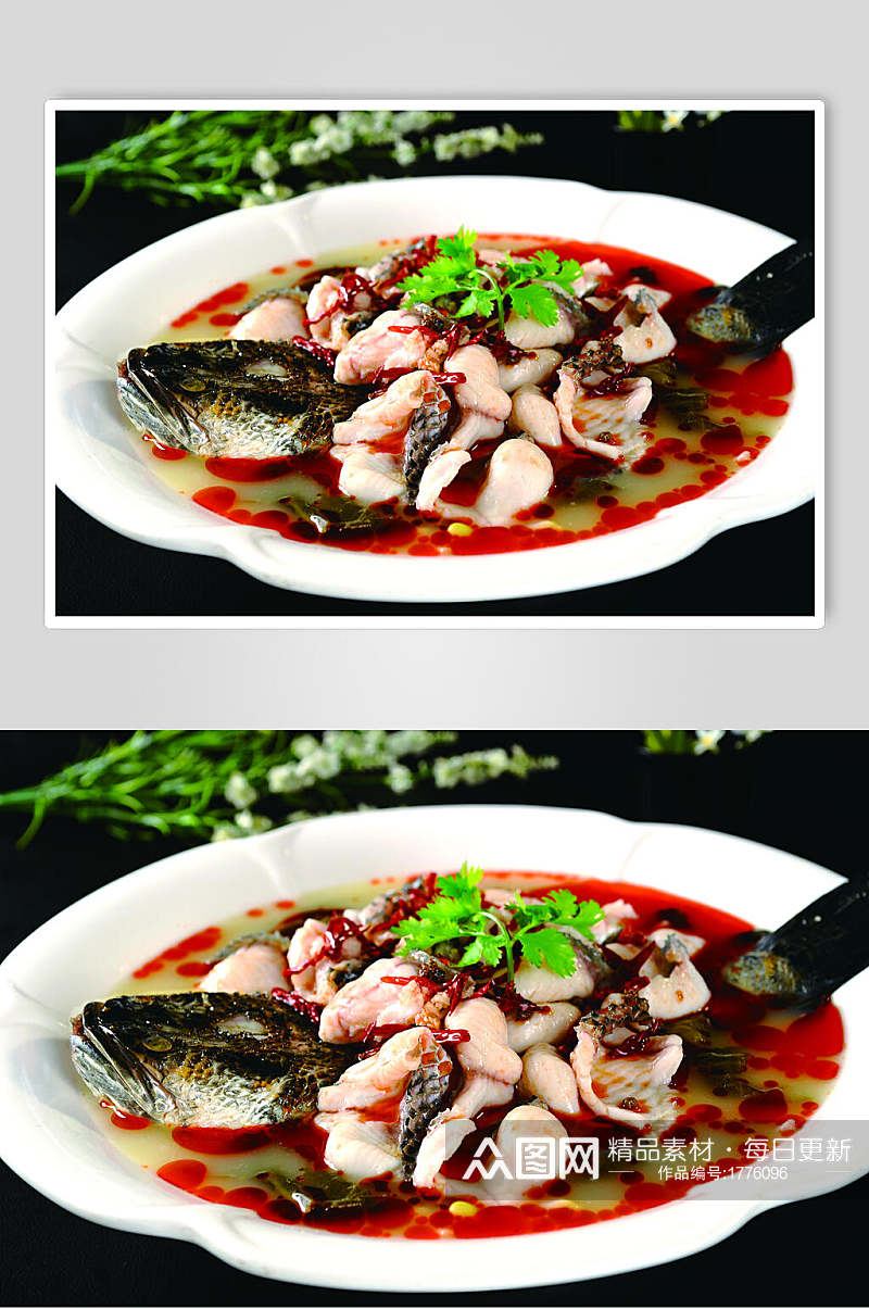 罗非鱼酸菜鱼美食摄影图片大全大图素材