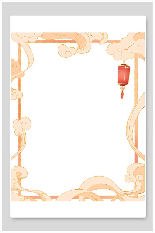 黄色系线条图形国潮边框背景