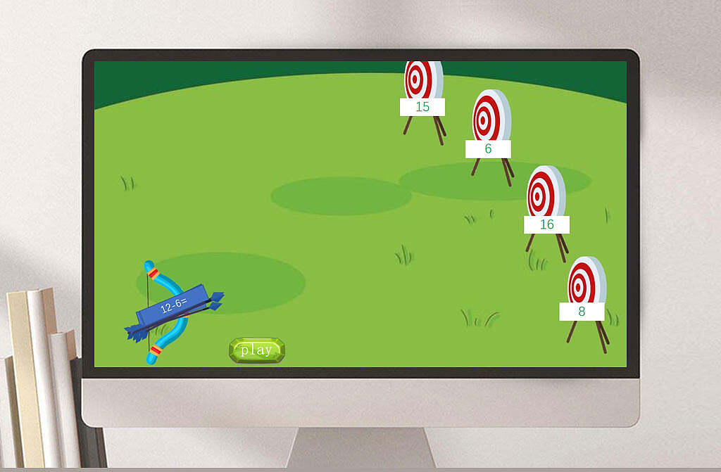 绿色射箭游戏ppt