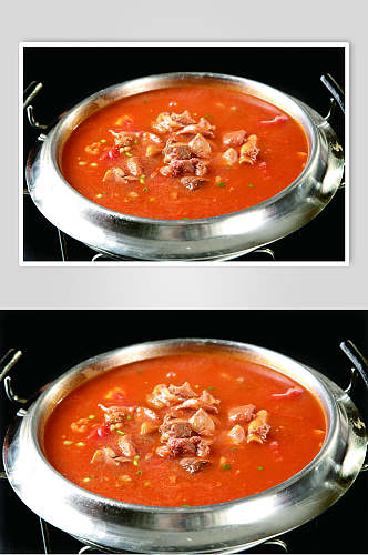 干锅番茄炖牛腩食品高清图片