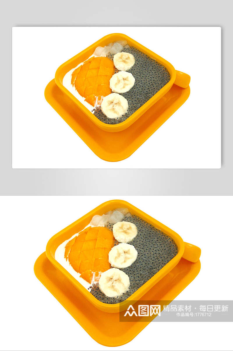 甜品香蕉芒果西米露摄影图片素材