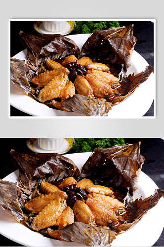 荷香鸡中翅美食摄影图片