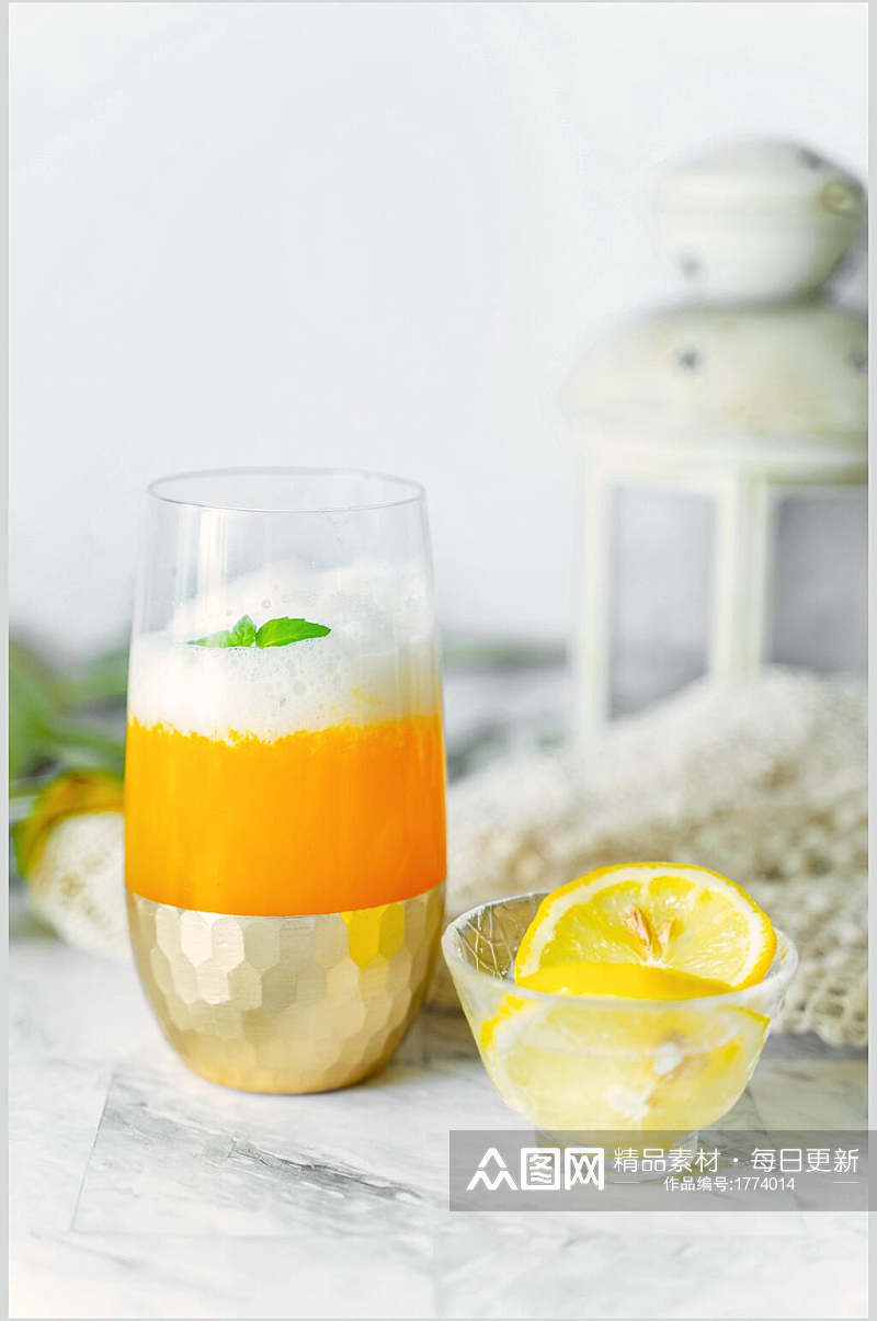 夏日橙汁冰凉饮品饮料高清图片素材