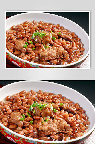 野山豆煨酥肉美食摄影图片