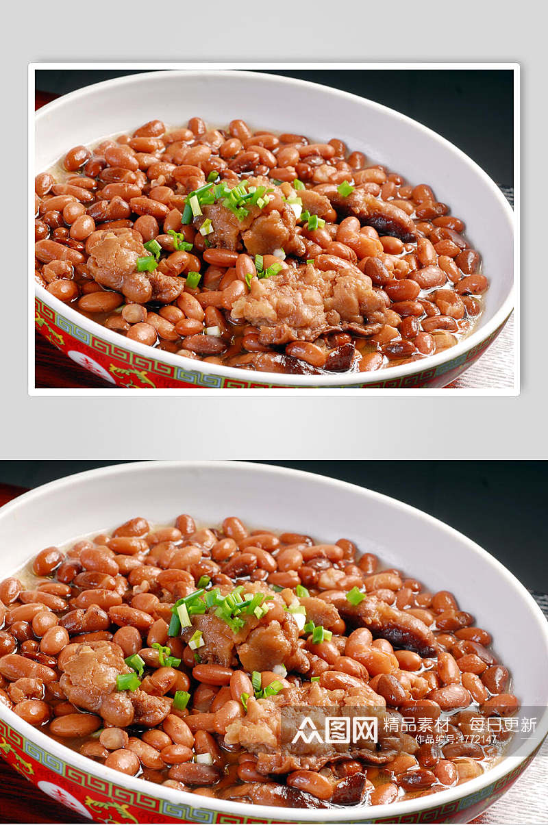 野山豆煨酥肉美食摄影图片素材