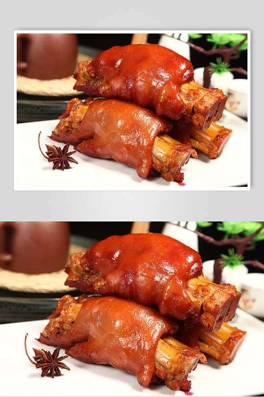 新鲜美味红烧猪蹄卤味美食摄影图片
