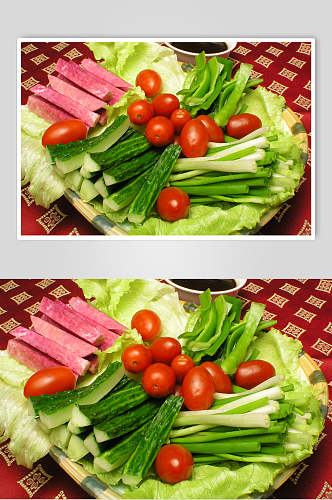 新鲜健康果蔬拼盘大丰收美食高清图片