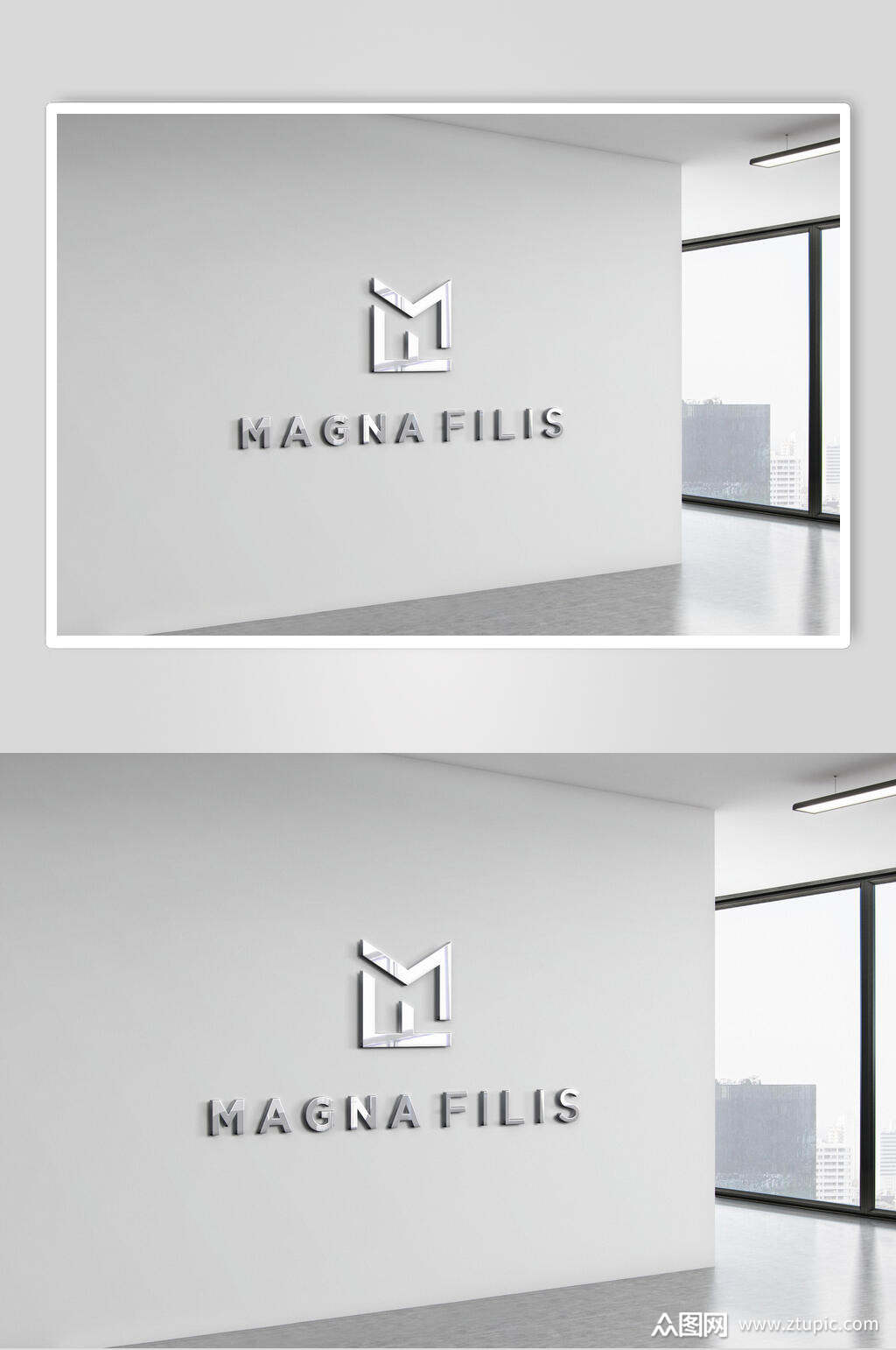 银色高端logo展示样机贴图效果图