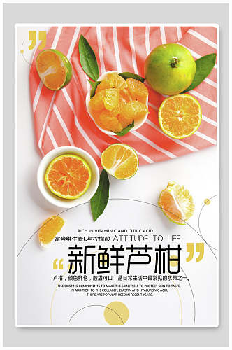 美味新鲜芦柑橘子水果海报