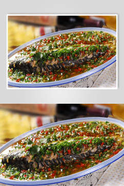 特色鲜椒鱼美食摄影图片