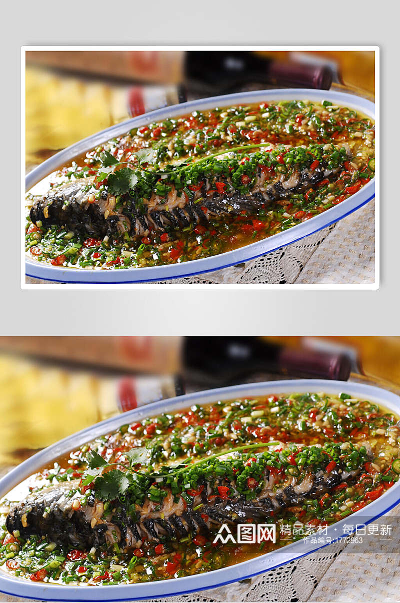特色鲜椒鱼美食摄影图片素材
