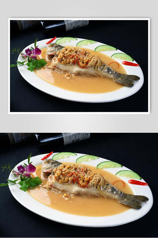 鱼类豆浆鱼美食摄影图片