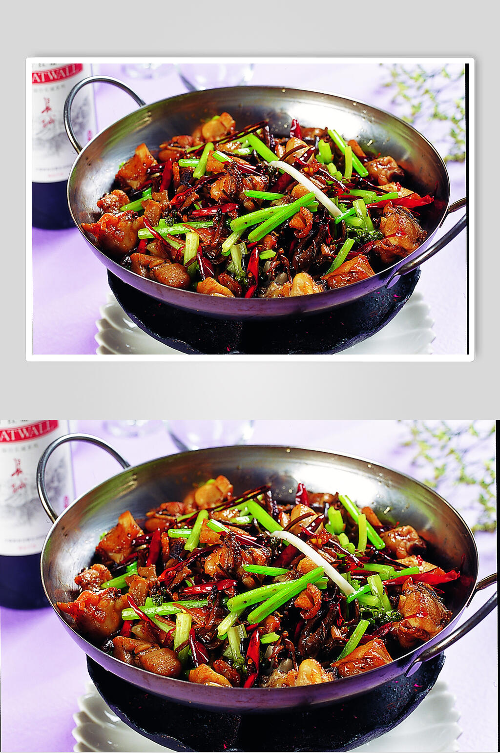 干锅茶树菇鸡美食高清图片素材