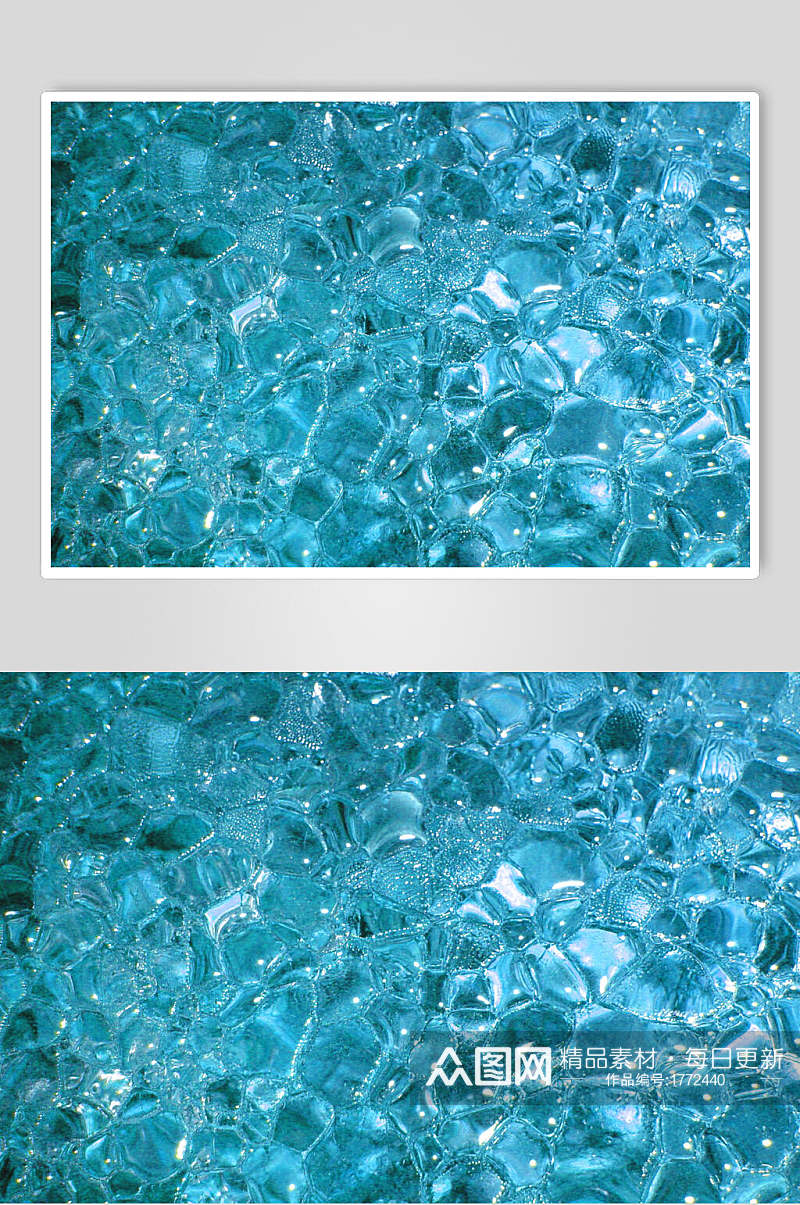 清凉蓝色冰块图片素材