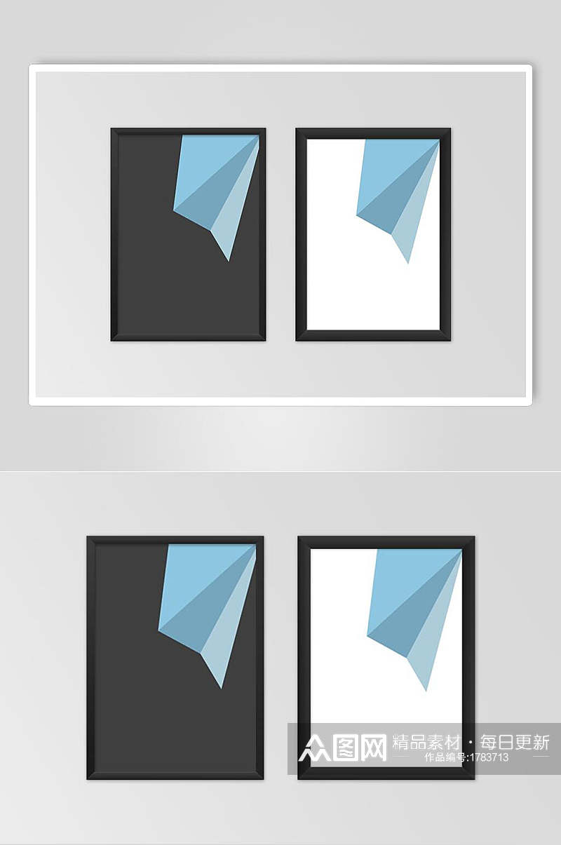 几何风画框装饰画海报挂画样机效果图素材