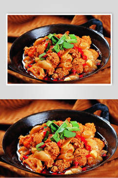 美味干锅鱼杂美食高清图片