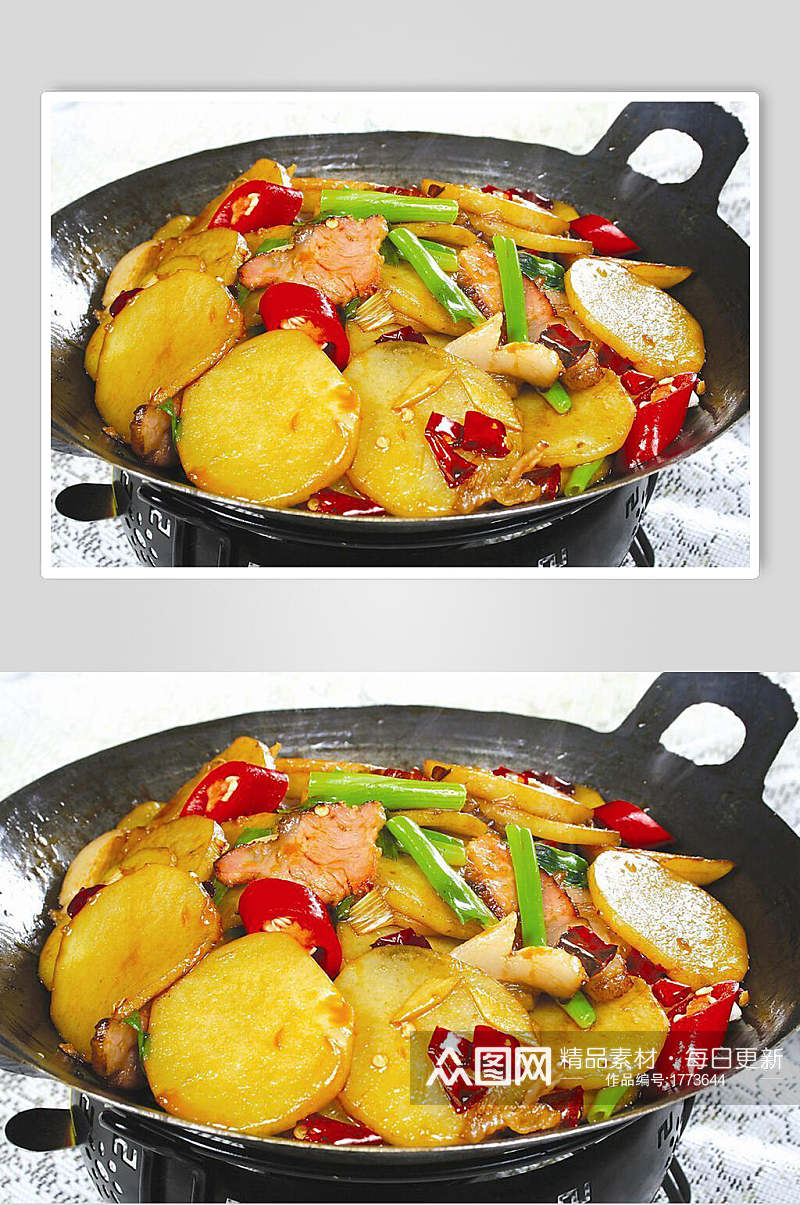 美味干锅土豆片高清图片素材