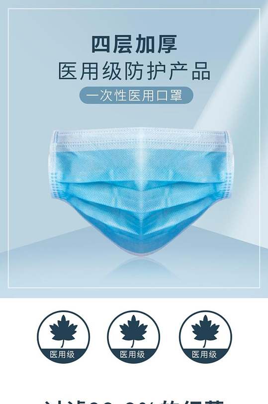 四级加厚医用级防护产品电商详情页