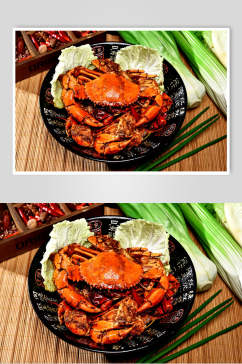 湘菜香辣螃蟹摄影图片