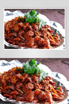 蒙古炒烤肉美食摄影图片