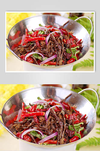 鲜香美味热菜干锅茶树菇美食高清图片