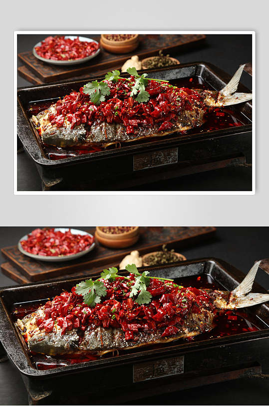 干辣椒美味烤鱼餐饮高清图片