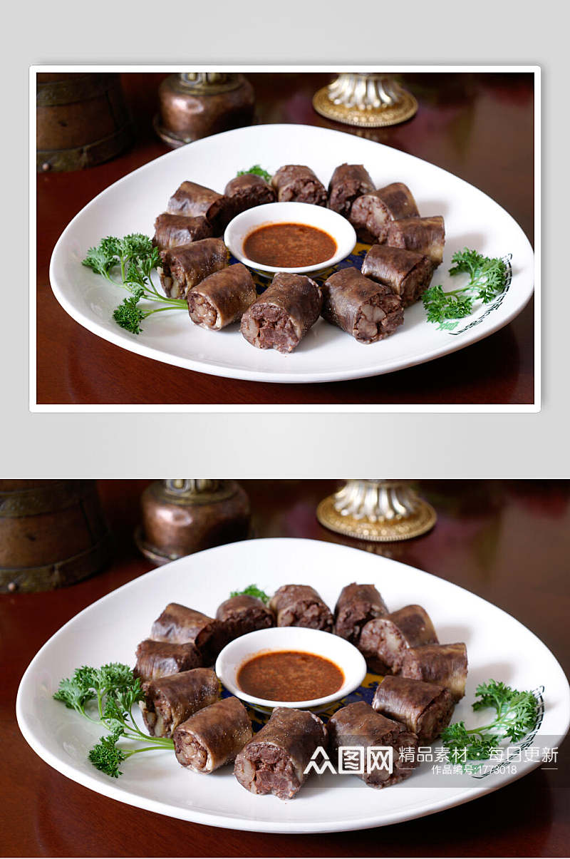 招牌热菜西藏烤血肠美食摄影图片素材