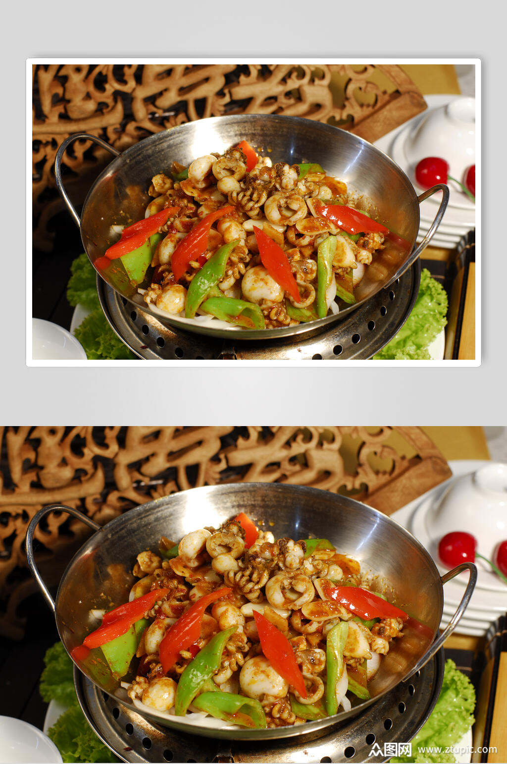 干锅墨鱼仔美食高清图片