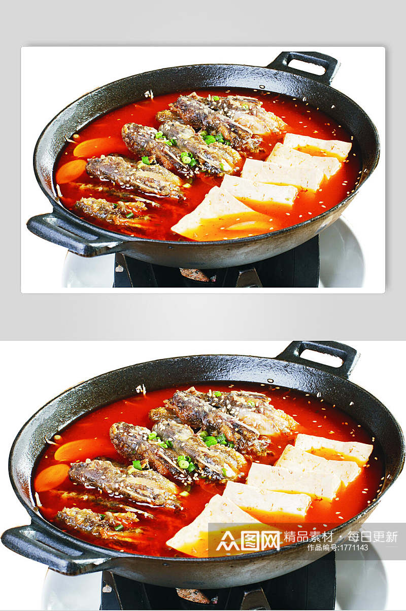 红油红色干锅汉江黄辣丁图片素材