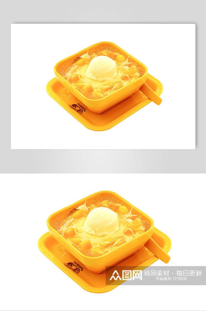 甜品冰淇淋芒果捞食品摄影图片素材