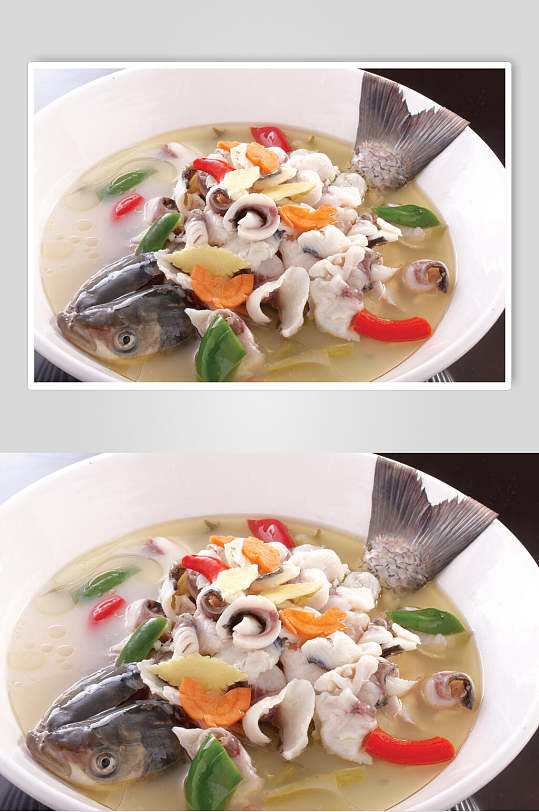 鱼片酸菜鱼美食摄影图片