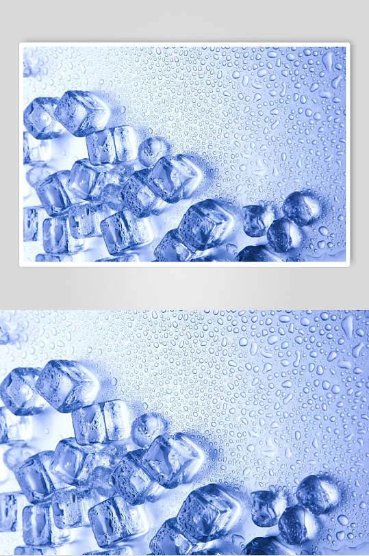 清新蓝色冰块高清图片