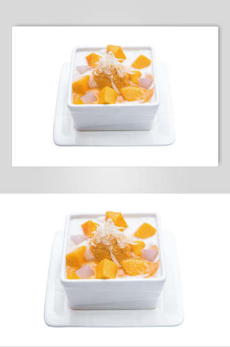 甜品芒果椰奶西米露摄影图片