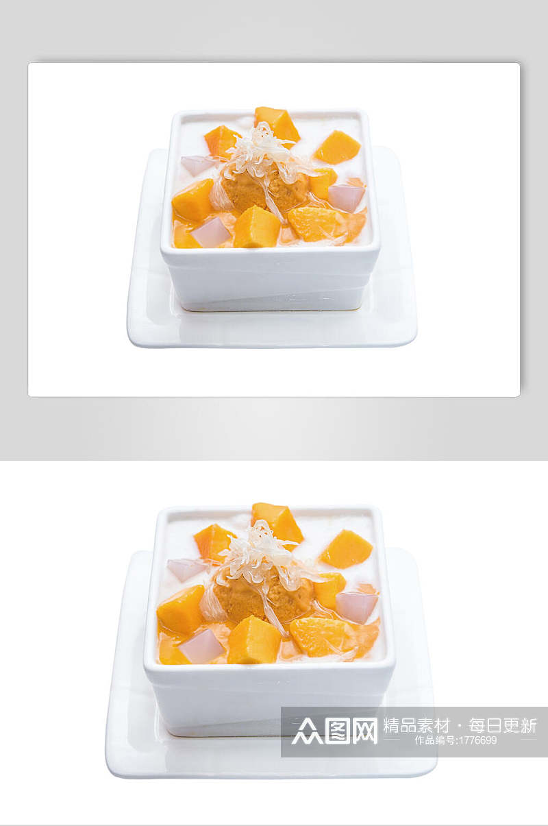 甜品芒果椰奶西米露摄影图片素材