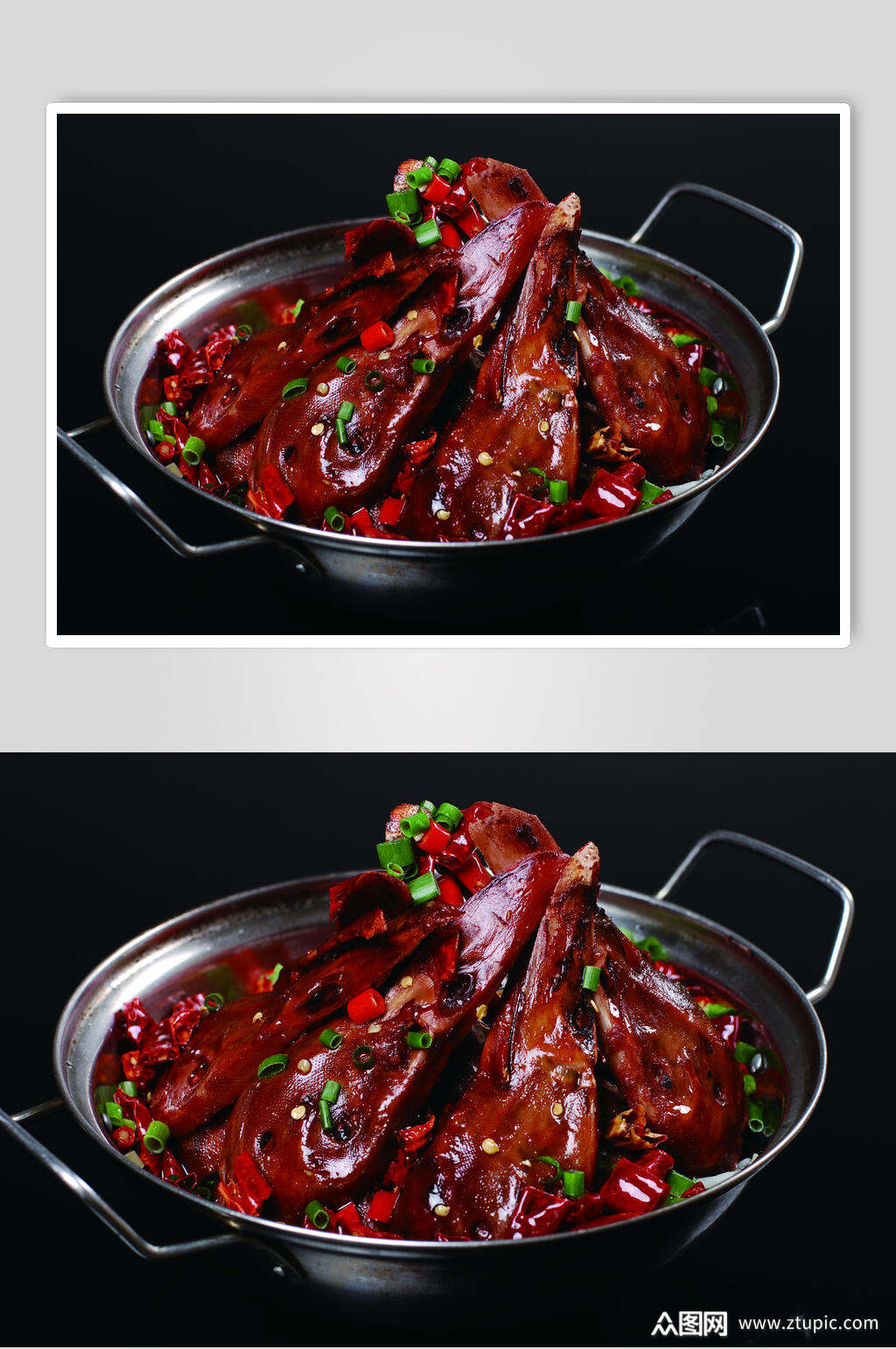 干锅鸭头美食高清图片