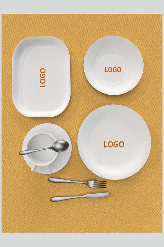 餐厅托盘餐盘餐具LOGO展示整套VI样机