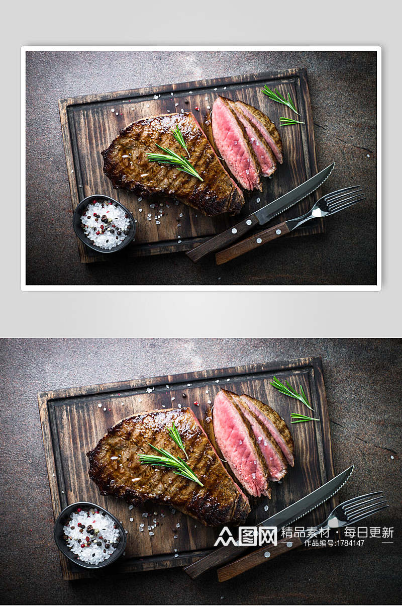 法式西餐牛排实拍图片素材