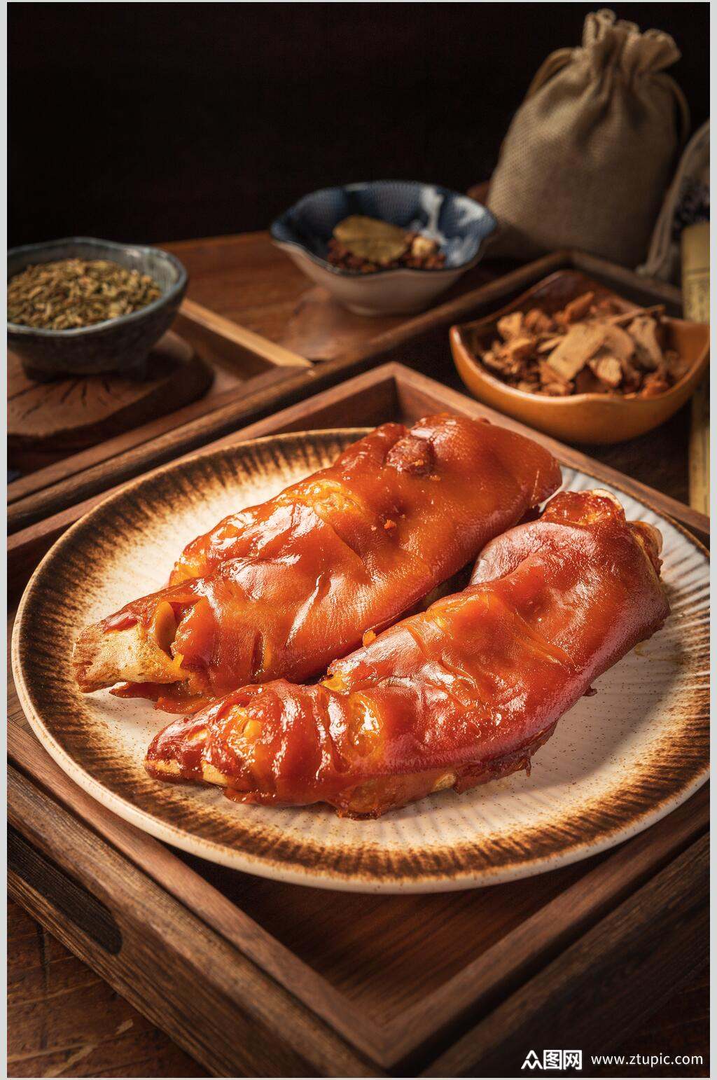 美味卤味猪蹄烧腊图片素材