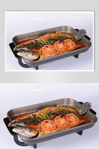 西红柿烤鱼餐饮高清图片
