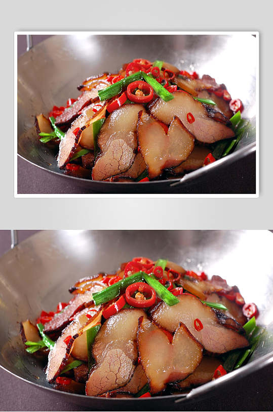 干锅腊肉美食高清图片