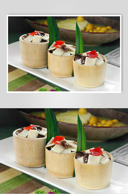 香菇炒竹笋美食摄影图片