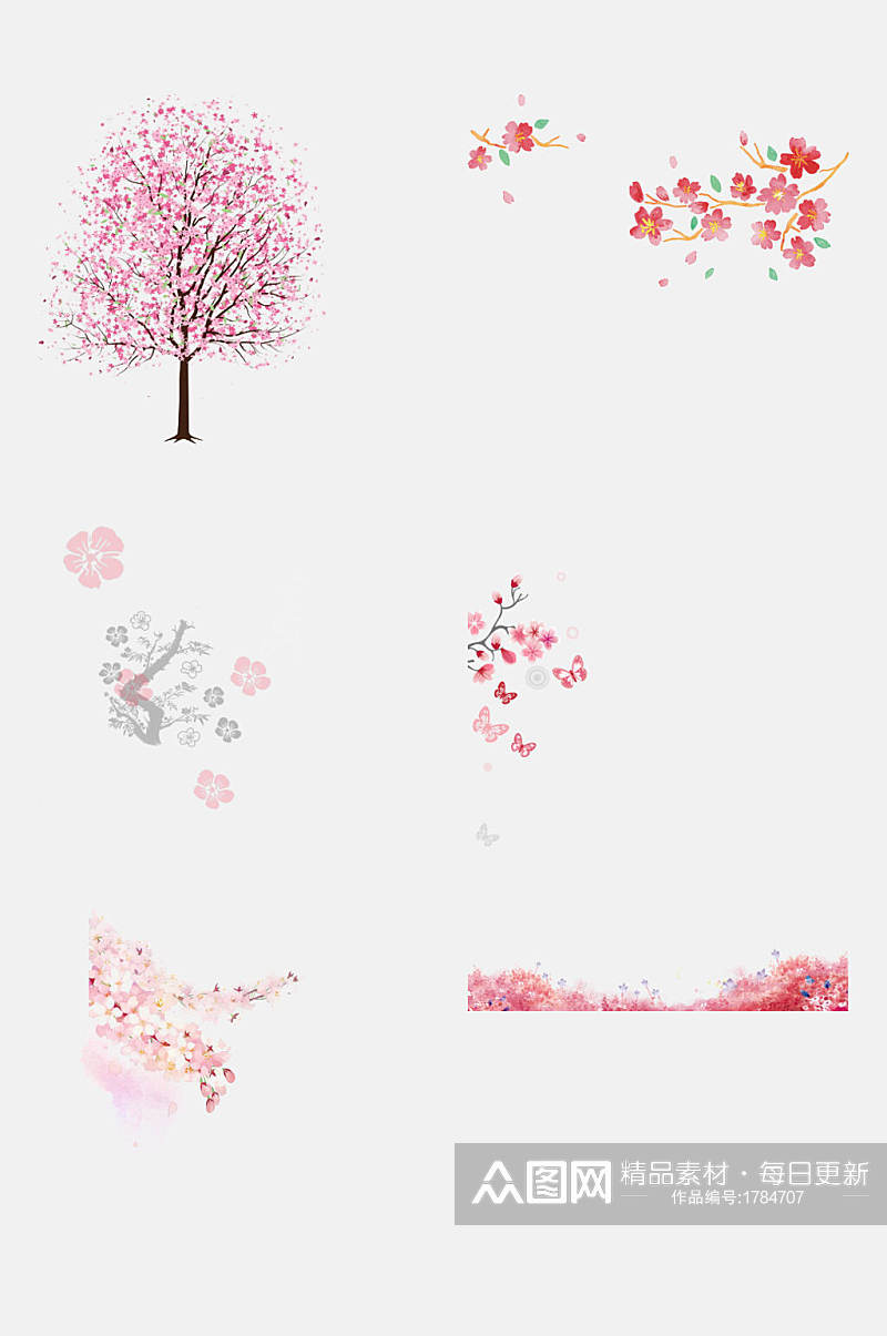 日系樱花花朵素材素材