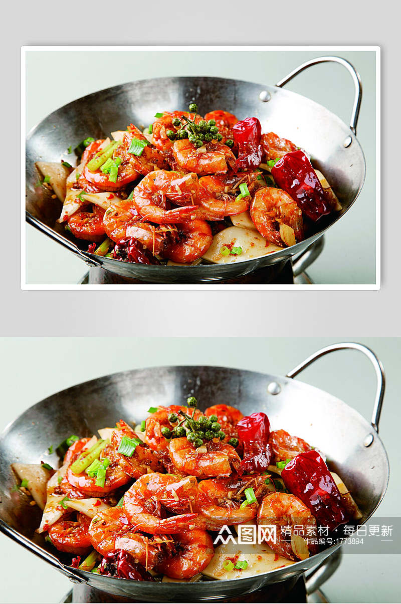 干锅香辣虾餐饮食品图片素材