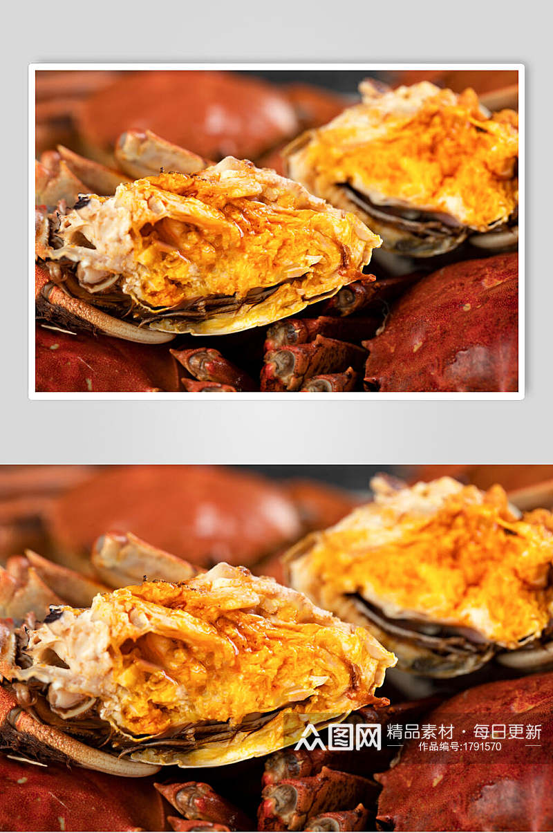 蟹黄蟹膏螃蟹美食摄影图片素材