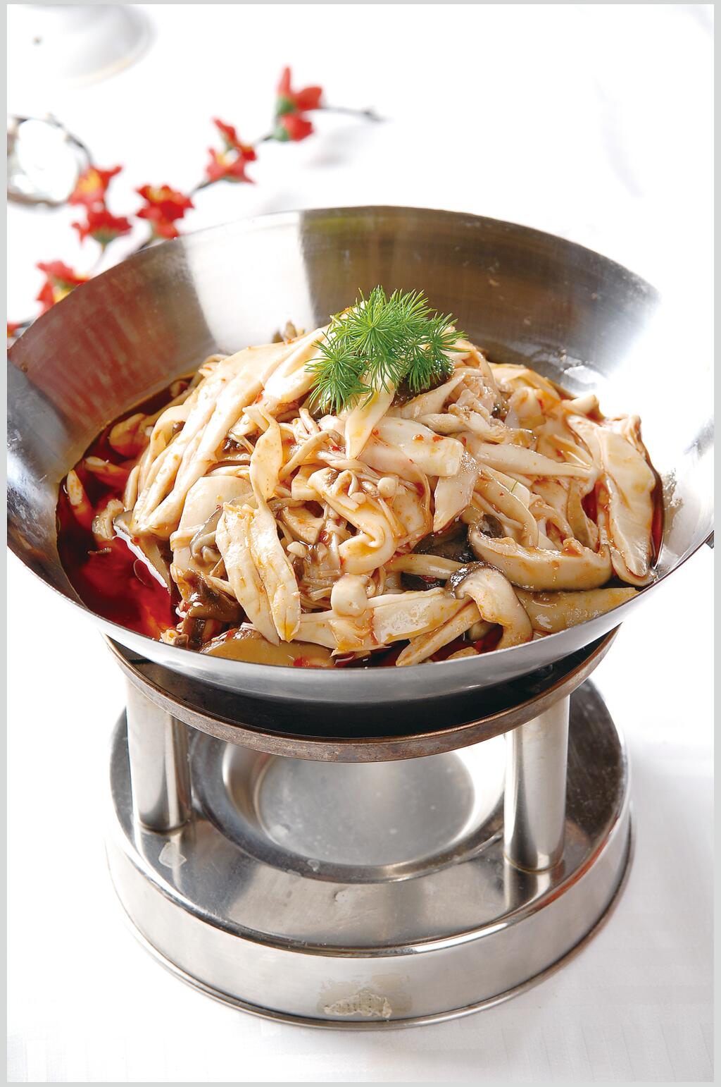干锅野山菌食品高清图片素材