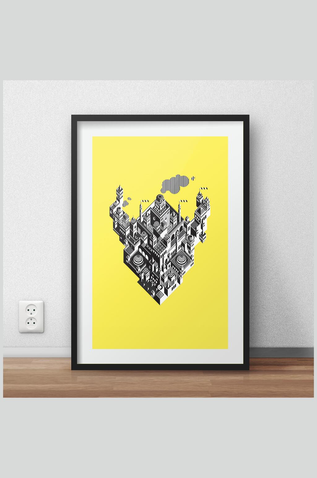 时尚简约画框装饰画海报挂画样机素材
