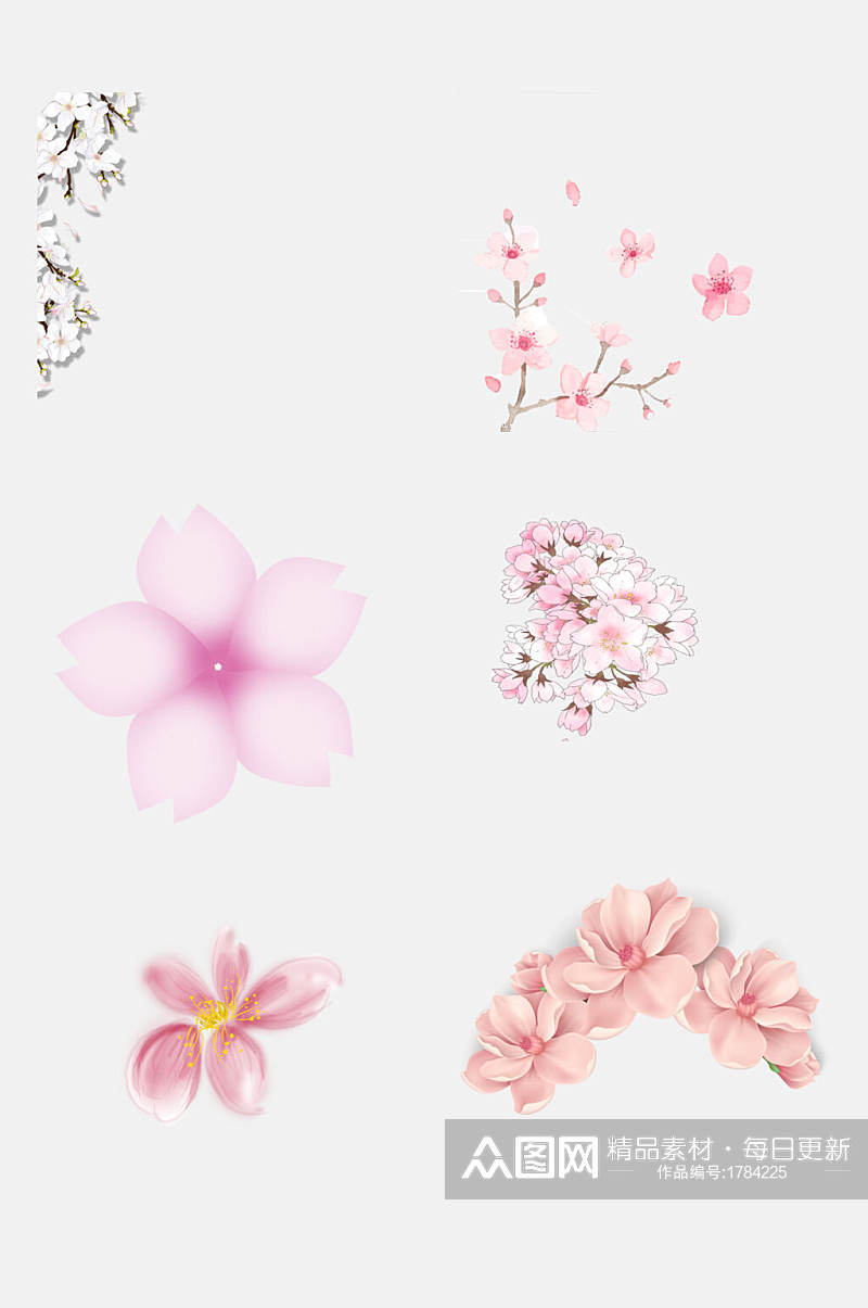 粉色创意浪漫樱花素材素材