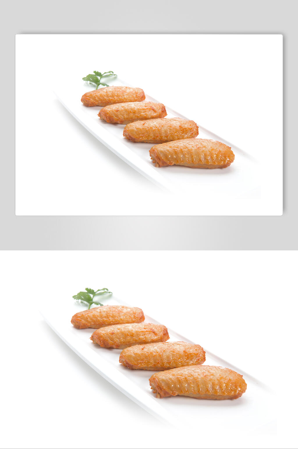 西式美味鸡中翅炸鸡烤鸡白底图片素材